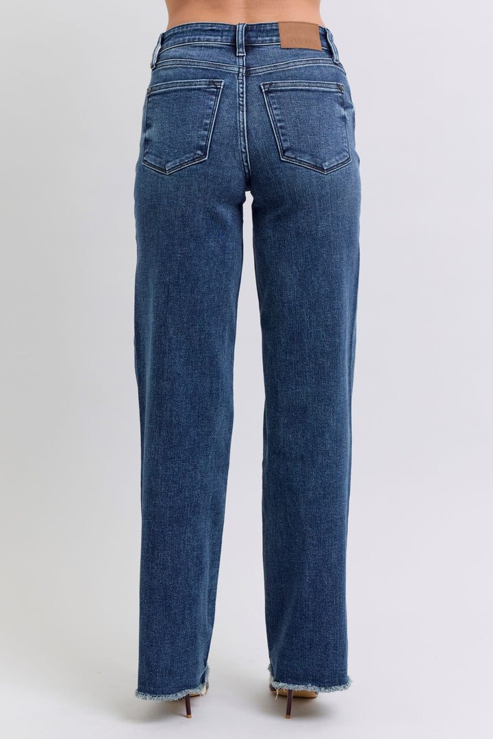 Judy Blue Full Size Raw Hem Mid Rise Jeans - Judy Blue Jeans Boutique