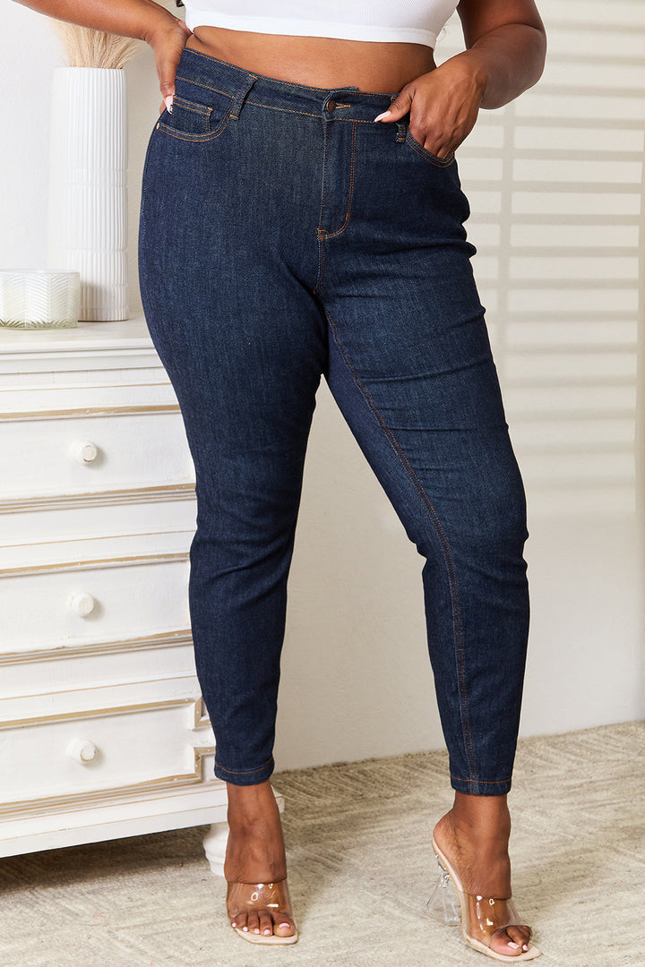 Judy Blue Full Size High Waist Pocket Embroidered Skinny Jeans - Judy Blue Jeans Boutique