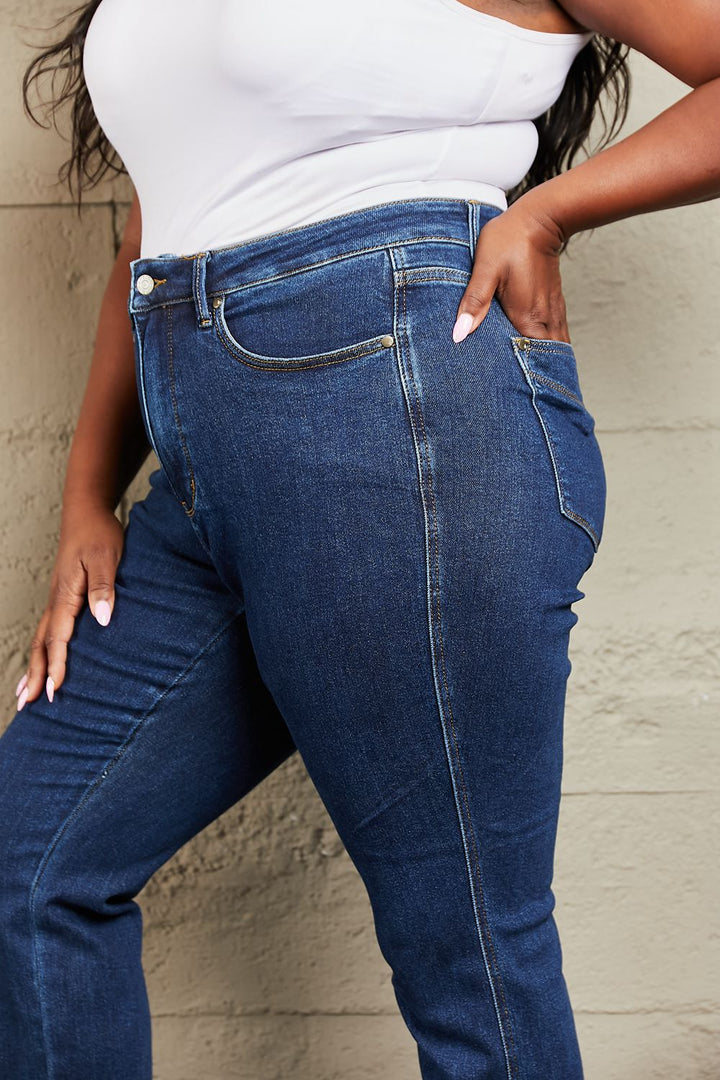 Judy Blue Kailee Full Size Tummy Control High Waisted Straight Jeans - Judy Blue Jeans Boutique