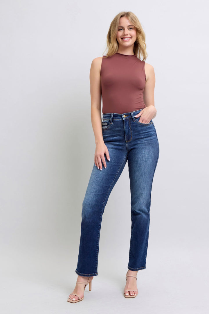 Judy Blue Full Size Washed Straight Leg Jeans with Pockets - Judy Blue Jeans Boutique
