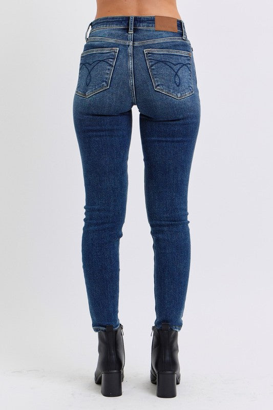 Judy Blue Full Size Run Mid-Rise Waist Skinny Jeans with Thermal Lining - Judy Blue Jeans Boutique