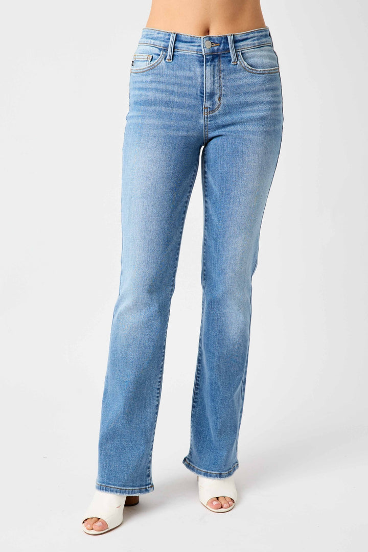 Judy Blue Full Size Mid-Rise Waist Straight Jeans - Judy Blue Jeans Boutique