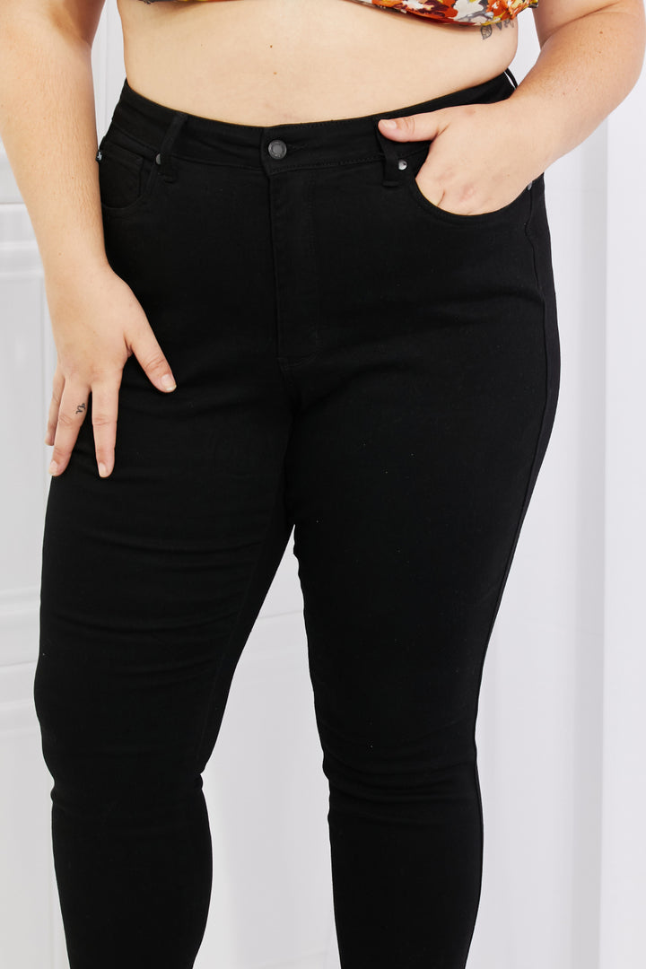 Judy Blue Mila Full Size High Waisted Shark Bite Hem Skinny Jeans - Judy Blue Jeans Boutique