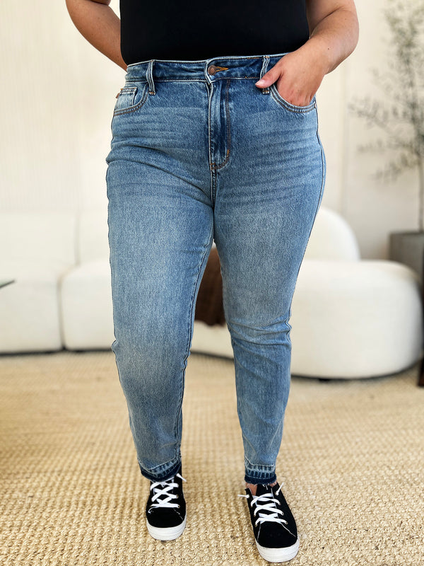 Judy Blue Full Size Mid Rise Rigid Magic Release Hem Jeans - Judy Blue Jeans Boutique