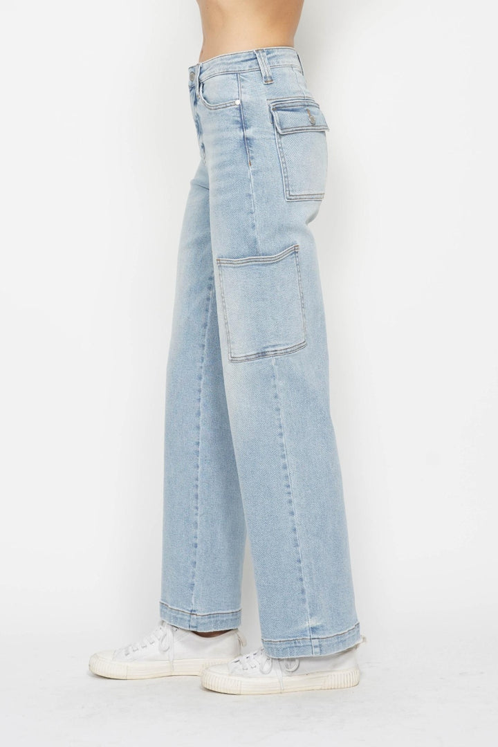 Judy Blue Full Size High Waist Straight Cargo Jeans - Judy Blue Jeans Boutique