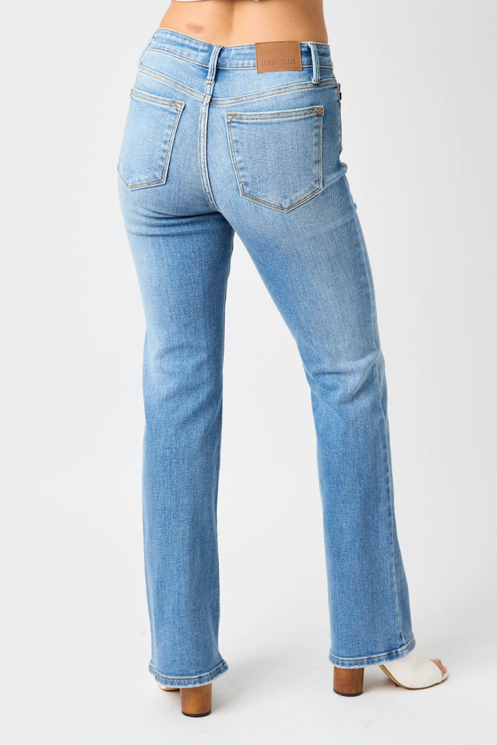 Judy Blue Full Size Mid-Rise Waist Straight Jeans - Judy Blue Jeans Boutique