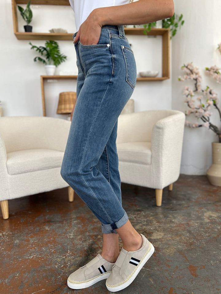Judy Blue Full Size Cuffed Hem Slim Jeans - Judy Blue Jeans Boutique