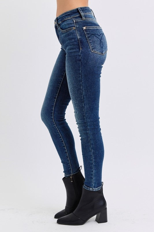Judy Blue Full Size Run Mid-Rise Waist Skinny Jeans with Thermal Lining - Judy Blue Jeans Boutique