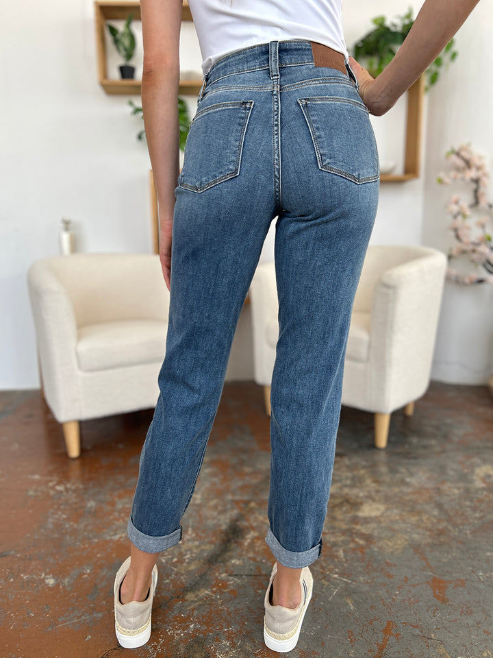 Judy Blue Full Size Cuffed Hem Slim Jeans - Judy Blue Jeans Boutique