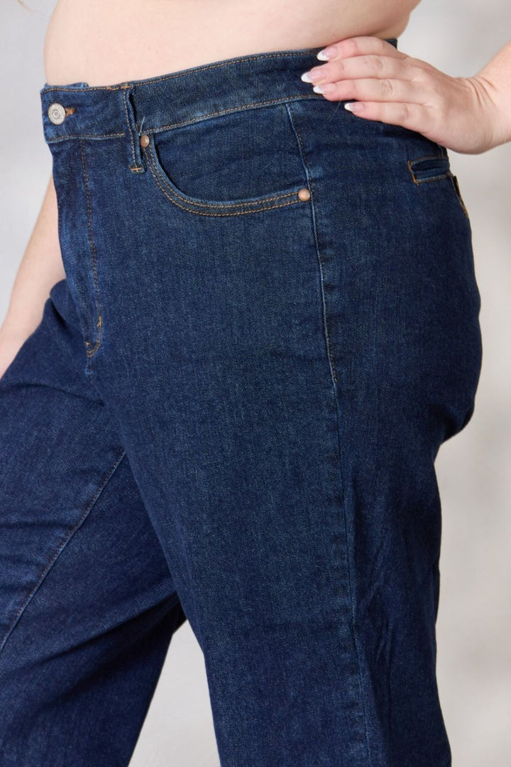 Judy Blue Full Size High Waist Cropped Wide Leg Jeans - Judy Blue Jeans Boutique
