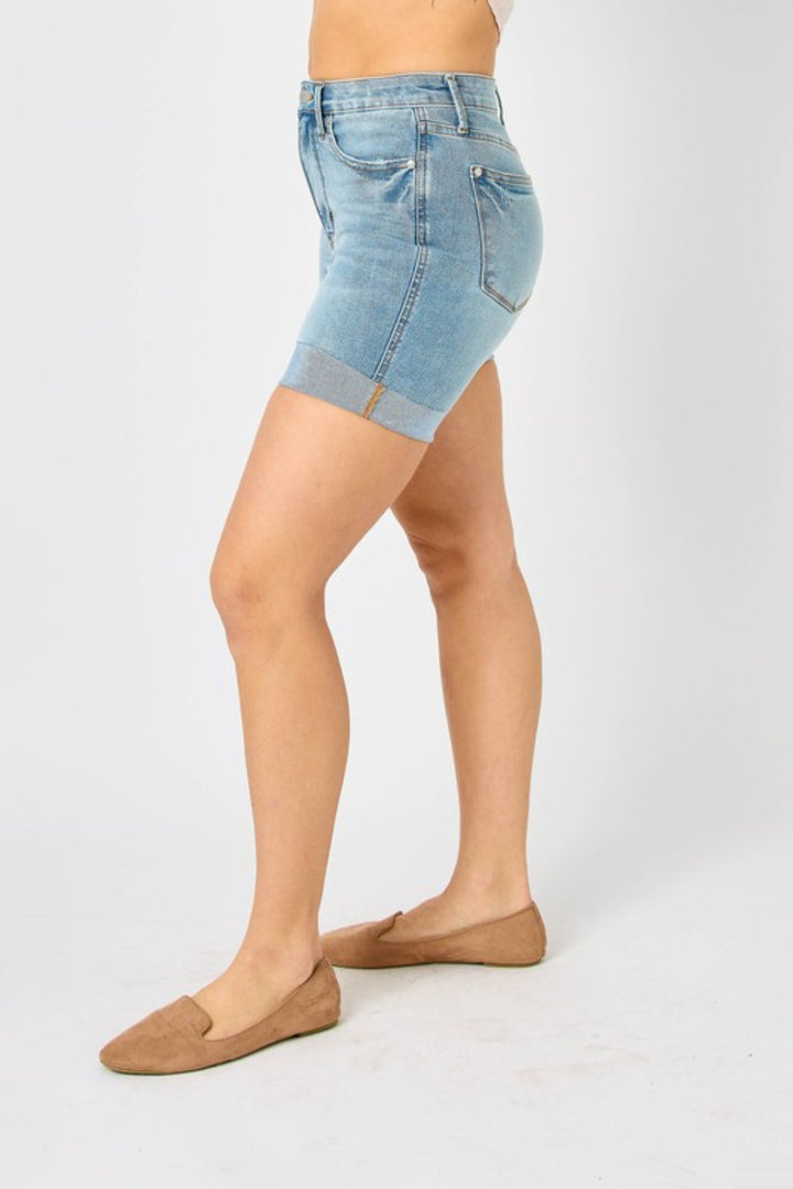 Judy Blue Full Size Tummy Control Denim Shorts - Judy Blue Jeans Boutique