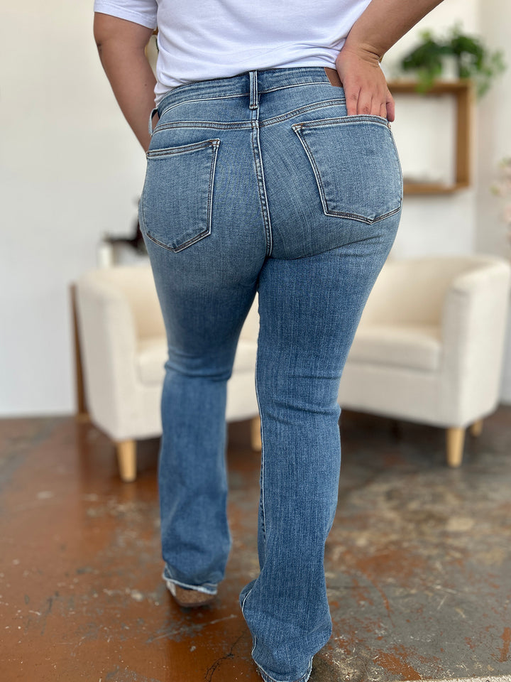 Judy Blue Full Size Mid-Rise Waist Straight Jeans - Judy Blue Jeans Boutique