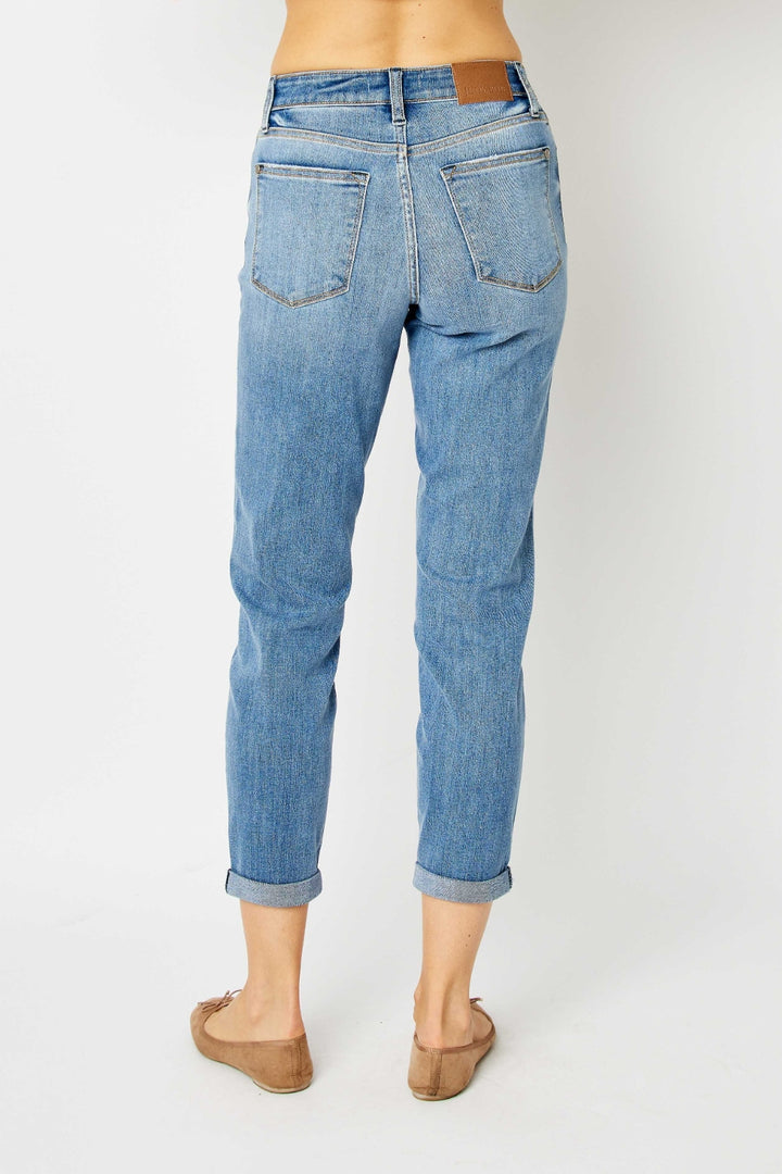 Judy Blue Full Size Cuffed Hem Slim Jeans - Judy Blue Jeans Boutique