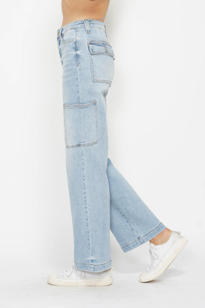 Judy Blue Full Size High Waist Straight Cargo Jeans - Judy Blue Jeans Boutique