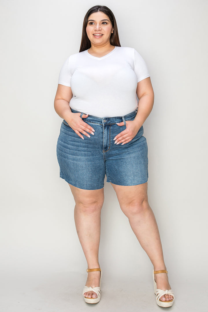Judy Blue Full Size High Waist Slim Denim Shorts - Judy Blue Jeans Boutique