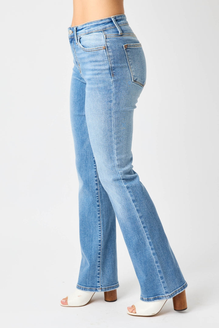 Judy Blue Full Size Mid-Rise Waist Straight Jeans - Judy Blue Jeans Boutique