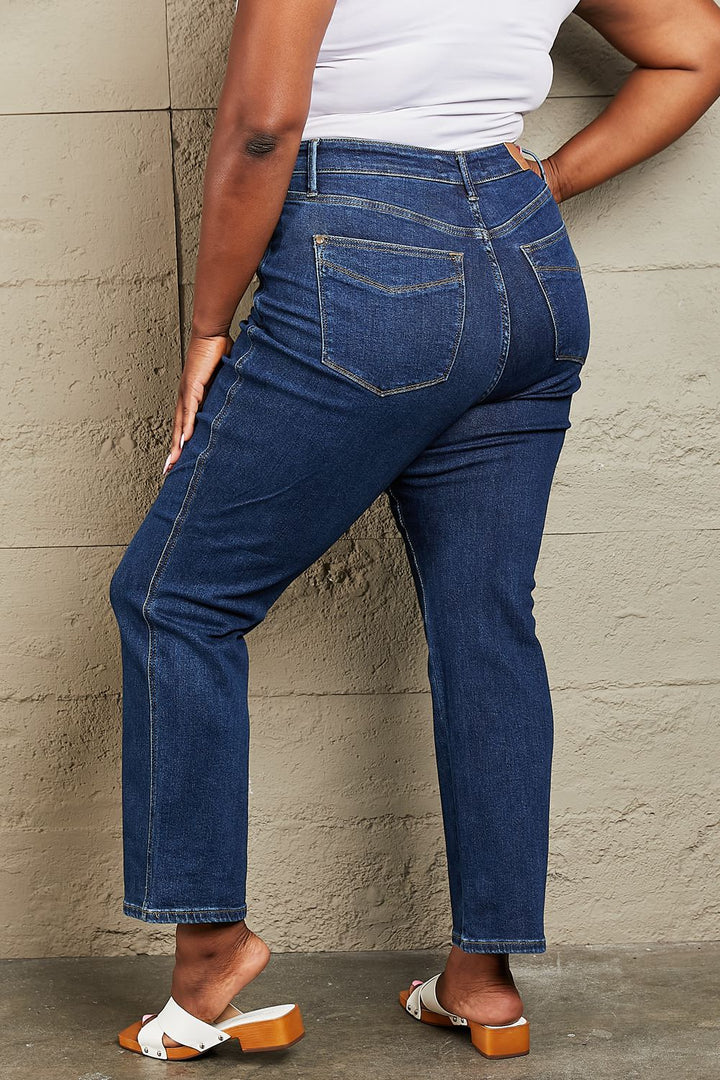Judy Blue Kailee Full Size Tummy Control High Waisted Straight Jeans - Judy Blue Jeans Boutique