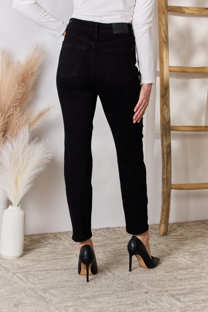 Judy Blue Full Size Rhinestone Embellished Slim Jeans - Judy Blue Jeans Boutique