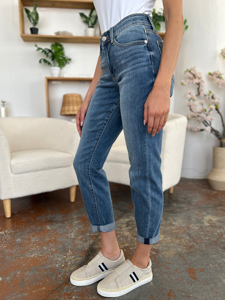 Judy Blue Full Size Cuffed Hem Slim Jeans - Judy Blue Jeans Boutique
