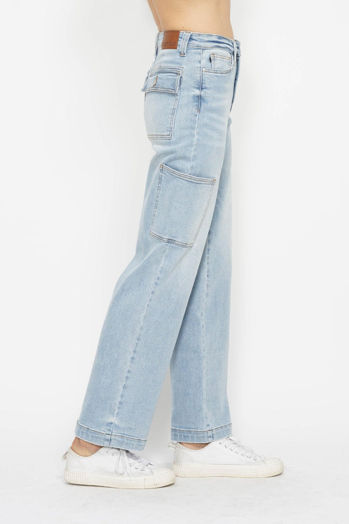 Judy Blue Full Size High Waist Straight Cargo Jeans - Judy Blue Jeans Boutique