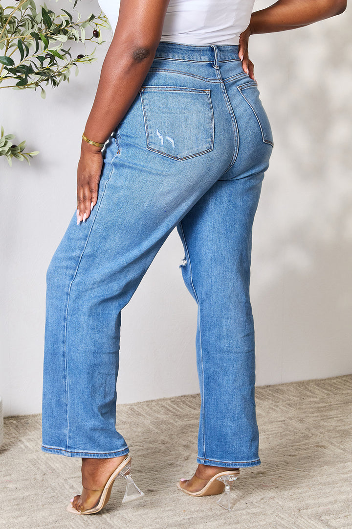 Judy Blue Full Size High Waist Distressed Jeans - Judy Blue Jeans Boutique